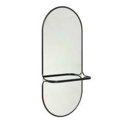 Vgspejl i sort metal med bjlestang