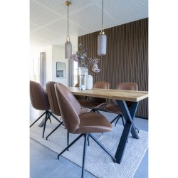 Monte Carlo, spisebordsstol med drejefod, cognac