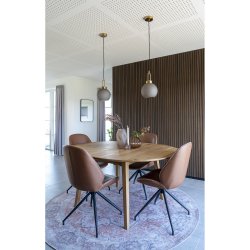 Monte Carlo, spisebordsstol med drejefod, cognac