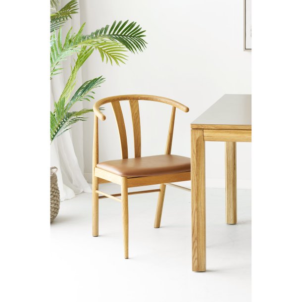 Artenara spisebordsstol, eg/brun