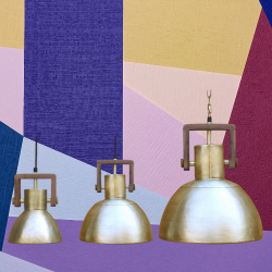 ASHBY, R industri lampe, Guld, 3 strrelser 