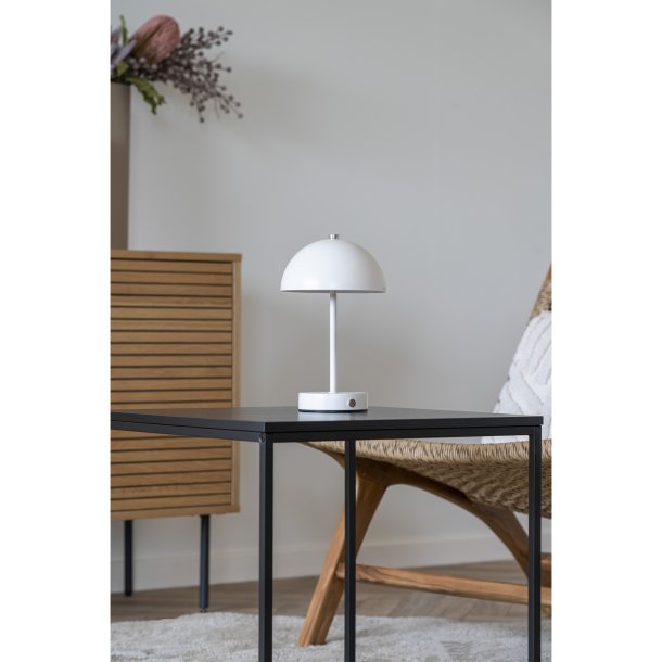 Holt, LED bordlampe, genopladelig, hvid/stl