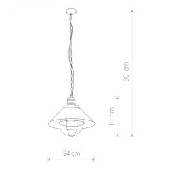 Loftlampe, Garret S, sort med kobber