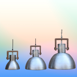 ASHBY, R industri lampe, Slv, 3 strrelser 