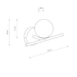 Aralia, vglampe med glaskuppel
