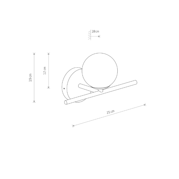 Aralia, vglampe med glaskuppel