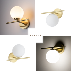 Aralia, vglampe med glaskuppel