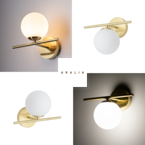 Aralia, vglampe med glaskuppel