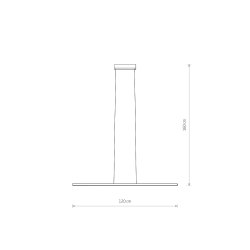 BAR S, slim pendel med led, 120 cm