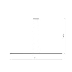BAR L, slim pendel med led, 180 cm