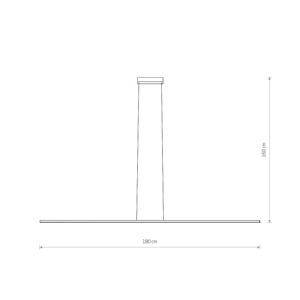 BAR L, slim pendel med led, 180 cm