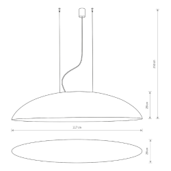 CANOE, Sort cobber, loftslampe med E27 sokler