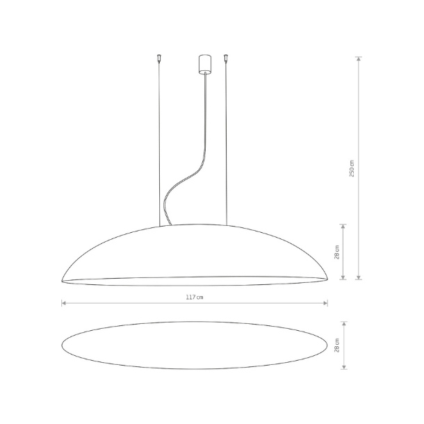 CANOE, Sort cobber, loftslampe med E27 sokler