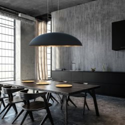 CANOE, Sort loftslampe med E27 sokler