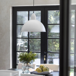 Classic vrkstedslampe Hvid/Silver 