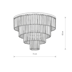 Cristal L, Krystallampe - lysekrone - med slv krans 