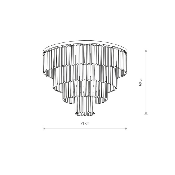 Cristal L, Krystallampe - lysekrone - med slv krans 