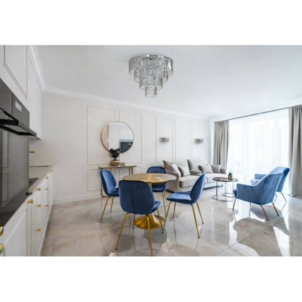 Cristal M, Loftlampe med slv krans 