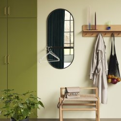 Vgspejl i sort metal med bjlestang