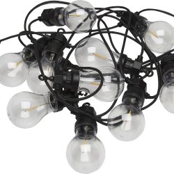 Glow, sort, lyskde med 10 faste lyskilder