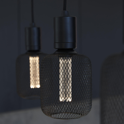 GRID, cylinder, E27 deko pre med metalgitter 