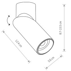 INDIA, Hvid, pbygnings spot med dreje funktioner