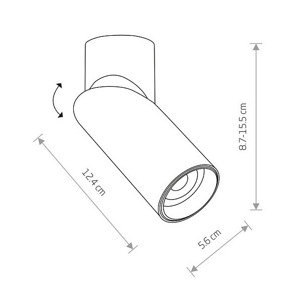 INDIA, Hvid, pbygnings spot med dreje funktioner