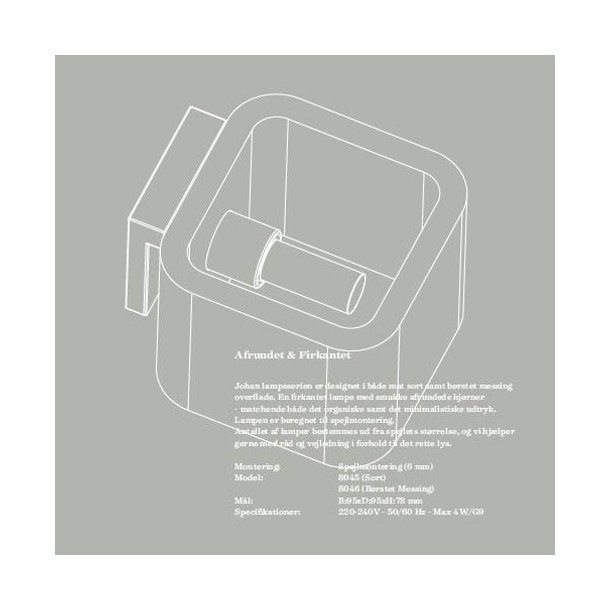 Johan, Gold Messing spejllampe 