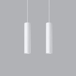 Pendel dobbelt LAGOS, hvid cylinder pendel til GU10 pre 