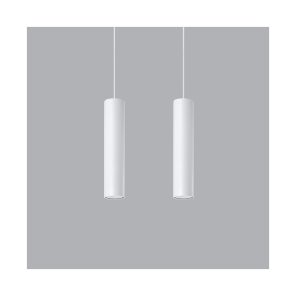 Pendel dobbelt LAGOS, hvid cylinder pendel til GU10 pre 