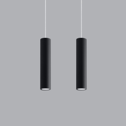 Pendel dobbelt LAGOS, sort cylinder pendel til GU10 pre 