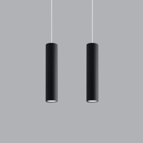 Pendel dobbelt LAGOS, sort cylinder pendel til GU10 pre 