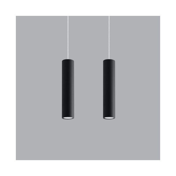 Pendel dobbelt LAGOS, sort cylinder pendel til GU10 pre 