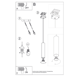 Pendel Single LAGOS, hvid cylinder pendel til GU10 pre 
