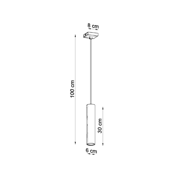 Pendel Single LAGOS, hvid cylinder pendel til GU10 pre 