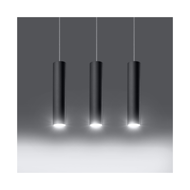 Pendel Trippel LAGOS, sort cylinder pendel til GU10 pre 