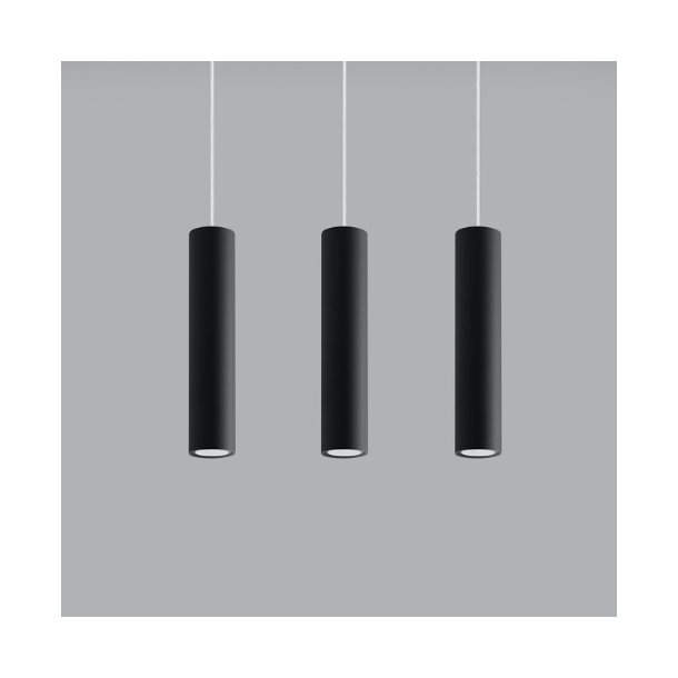 Pendel Trippel LAGOS, sort cylinder pendel til GU10 pre 