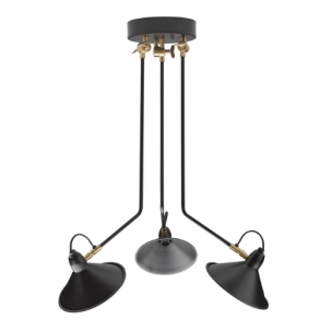 Melbourne, 3 armet loftslampe fra PR Home, sort & Messing