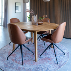 Monte Carlo, spisebordsstol med drejefod, cognac