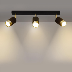 Spotlampe NERO, sort/guld 3 GU10 spot