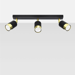 Spotlampe NERO, sort/guld 3 GU10 spot