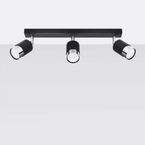 Spotlampe NERO, sort/slv/krom 3 GU10 spot