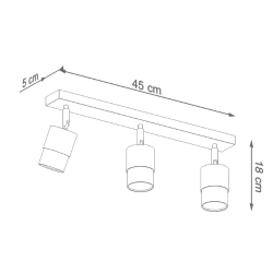 Spotlampe NERO, sort/guld 3 GU10 spot