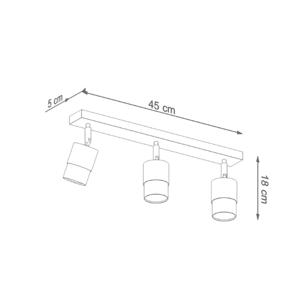 Spotlampe NERO, sort/guld 3 GU10 spot