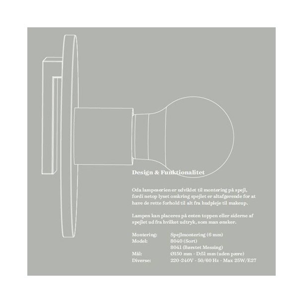 ODA, Gold Messing spejllampe 