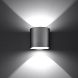  Vglampe,  rund med up/down light, ORBIS 