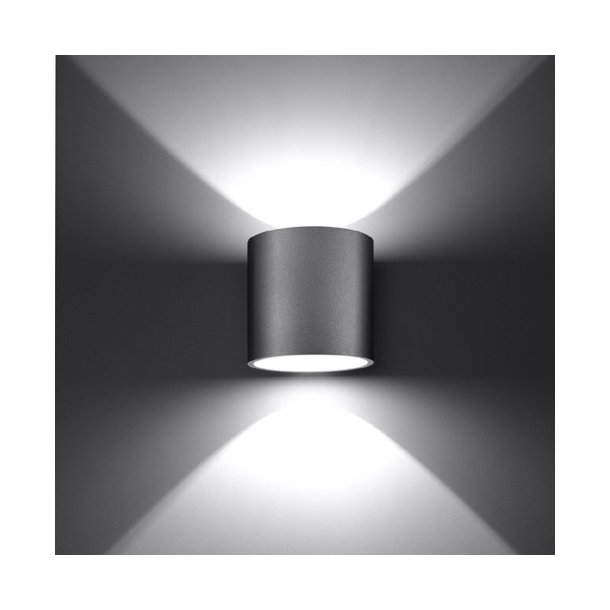  Vglampe,  rund med up/down light, ORBIS 