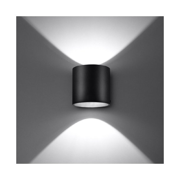  Vglampe,  rund med up/down light, ORBIS 