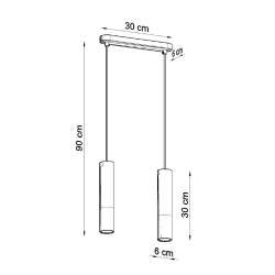 Pendel, sort PABLO dobbelt, 2 x GU10 pendler