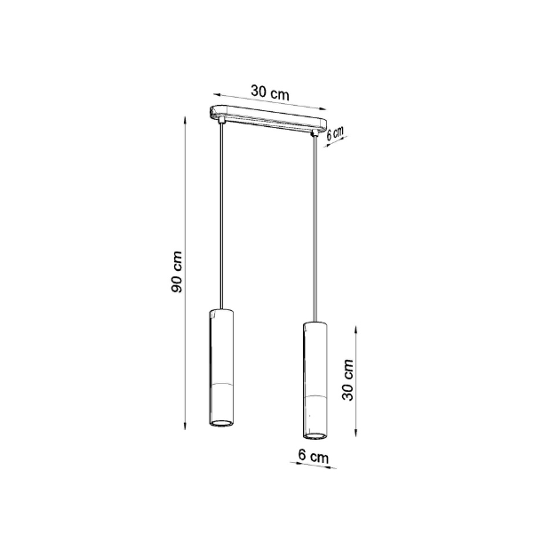 Pendel, sort PABLO dobbelt, 2 x GU10 pendler